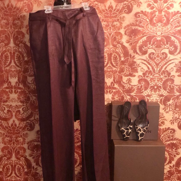 Escada Pants - Escada Sport Chocolate Linen Pants NWT